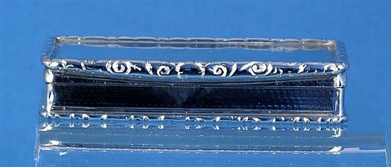 A William IV engine turned silver snuff box, by Edward Smith, Length 80mm Weight: 4.3oz/135grms